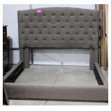 King Sized Upholstered Tufted Bed Frame With Headboard & Footboard