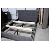 Queen Upholstered Bed Frame With Headboard & Slats