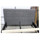Queen Upholstered Bed Frame With Headboard & Slats