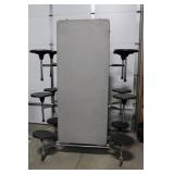 SICO Folding Rollaway Table With Attached Stools 30" x 12
