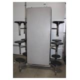 SICO Folding Rollaway Table With Attached Stools 30" x 12