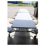 SICO Folding Rollaway Table With Attached Stools 30" x 12