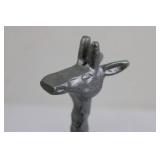 Mixed Metal Giraffe Figurine & Heart Hand Sculpture