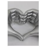 Mixed Metal Giraffe Figurine & Heart Hand Sculpture