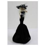 Decorative Fashion Doll Figurine in Black Gown