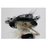 Decorative Fashion Doll Figurine in Black Gown