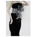 Decorative Fashion Doll Figurine in Black Gown
