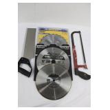 Mixed Lot: Avanti & Irwin 10" Saw Blades With Hacksaw Frame