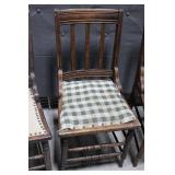 Wood Dining Chairs With Needlepoint Seats (Set of 3)