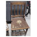 Wood Dining Chairs With Needlepoint Seats (Set of 3)