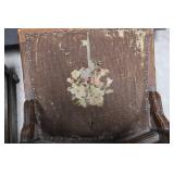 Wood Dining Chairs With Needlepoint Seats (Set of 3)