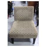 Upholstered Accent Chair With Square Pattern