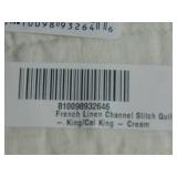 French Linen Channel Stitch Quilt - King/Cal King - Cream - Bokser Home