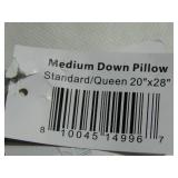 Medium 700 Fill Power Luxury White Duck Down Machine Washable White Bed Pillow - Standard/Queen | BOKSER HOME