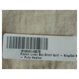 French Linen Box Stitch Quilt - King/Cal King - Putty Heather | BOKSER HOME