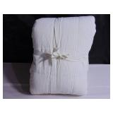 French Linen Box Stitch Quilt & Sham Set - King/Cal King - Cream | BOKSER HOME