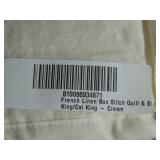 French Linen Box Stitch Quilt & Sham Set - King/Cal King - Cream | BOKSER HOME