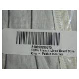 100% French Linen Duvet Cover - King/Cal King - Pebble Heather | BOKSER HOME
