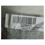 100% French Linen Duvet Cover  Queen/Full - Shadow Pinstripe | BOKSER HOME