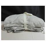 100% Cotton Textured Stripe Duvet Cover - Gray/White - King/Cal King - Bokser Home