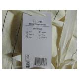 Bokser Home Queen - 100% French Linen Sheet Set Charcoal Pencil Strip