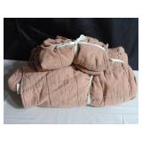 French Linen Box Stitch Quilt & Quilted Sham Set - Queen/Full - Clay | BOKSER HOME