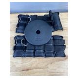 Two 4-pound Dumbbells, Two 1-pound Dumbbells, 2 Adjustable Ankle Weights & 7.5 lb Weight Plate - Brand New