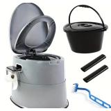 Portable Lightweight Large Compact Toilet Commode with Detachable Inner Bucket - Brand New
