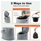 Portable Lightweight Large Compact Toilet Commode with Detachable Inner Bucket - Brand New