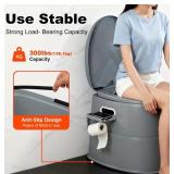 Portable Lightweight Large Compact Toilet Commode with Detachable Inner Bucket - Brand New
