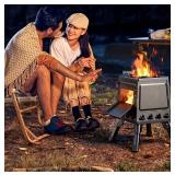Iron Portable Wood or Charcoal Burning Heavy Duty Black Outdoor Camp Stove - Brand New