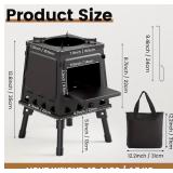 Iron Portable Wood or Charcoal Burning Heavy Duty Black Outdoor Camp Stove - Brand New
