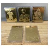 22kt Gold The Danbury Mint MLB Baseball Cards, 5 Total - Stargell, Robinson, Hornsby