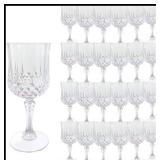 24 Vintage Style 7oz Plastic Wine Glasses - Brand New