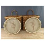 Woven Hanging 12.5" x 11" Baskets With 11" Trays - Brand New