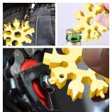 4 18-in-1 Snowflake Multi Tool Stainless Steel Keychains - New