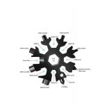 4 18-in-1 Snowflake Multi Tool Stainless Steel Keychains - New