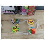 Char Charms Water Bottle Pouch, Bottle Charms, 6 Animal Straw Covers, 4 Hawaiian Straw Covers - Brand New