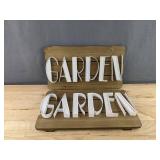 2 Better Homes & Gardens Wood Garden Wall Art Signs - Brand New *A
