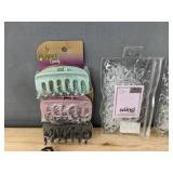 600 Scunci Clear Polybands, 3 Fabric Headbands,  & 6 Planet Goody Claw Clips Hair Accessories - Brand New *A