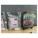 600 Scunci Clear Polybands, 3 Fabric Headbands,  & 6 Planet Goody Claw Clips Hair Accessories - Brand New *A