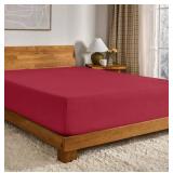 Bare Home Queen Red Flannel Fitted Sheet - $43 Retail - Brand New
