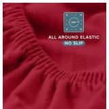 Bare Home Queen Red Flannel Fitted Sheet - $43 Retail - Brand New