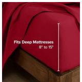 Bare Home Queen Red Flannel Fitted Sheet - $43 Retail - Brand New