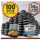 50 Meal Prep 38oz Containers With Lids - Brand New