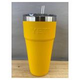 Yeti 26oz Rambler Yellow Straw Cup Tumbler