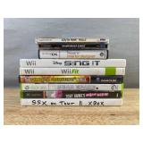 9 Mixed Video Games - Dreamcast, Nintendo Ds, Wii, GameCube & Xbox - Disney Sing It, Championship Surfer, Tony Hawk, SSX, Etc. *C