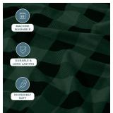 Bare Home Luxury Cotton Flannel Queen Sheet Set, Forest Green Black - $73 Retail - Brand New