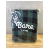 Bare Home Luxury Cotton Flannel Queen Sheet Set, Forest Green Black - $73 Retail - Brand New
