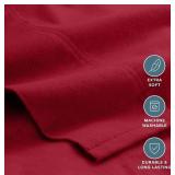Bare Home Luxury Cotton Flannel Full Sheet Set, Red - $63 Retail - Brand New